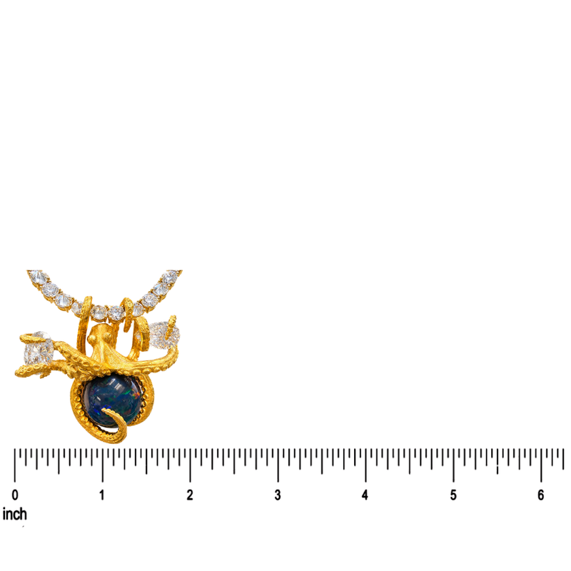 24K Octopus Opal Diamond Tennis Chain Set