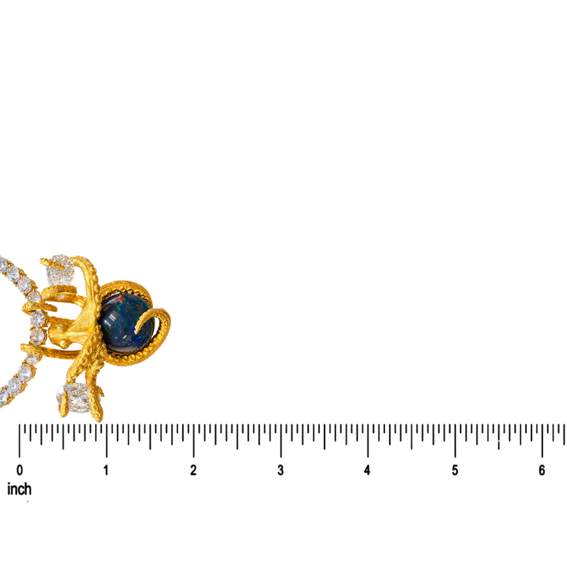 24K Octopus Opal Diamond Tennis Chain Set