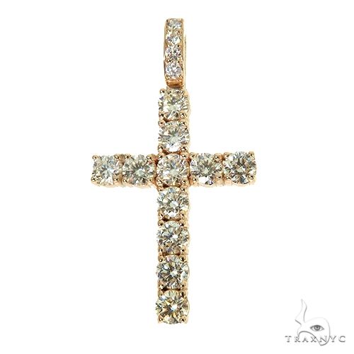 cross Medium 25 Pt Lab-Grown Diamond Cross Pendant, 14K | TraxNYC