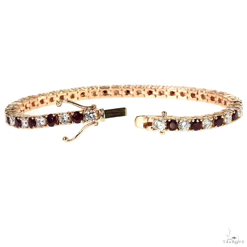 14K Gold 25 Pointer Ruby Glimmer Tennis Bracelet with Lab-Grown Diamonds, photo 3 of 7