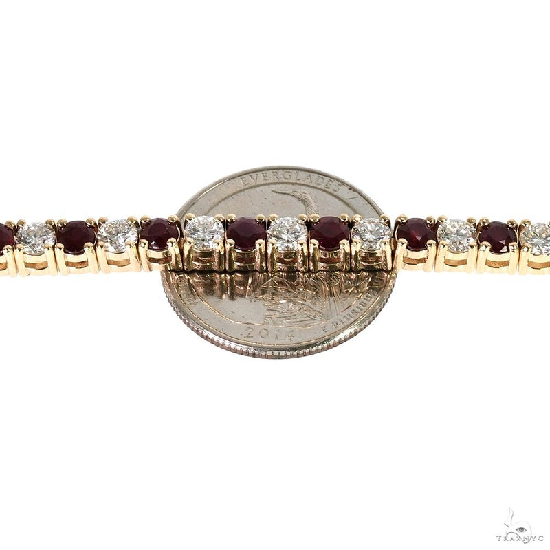 14K Gold 25 Pointer Ruby Glimmer Tennis Bracelet with Lab-Grown Diamonds, photo 5 of 7