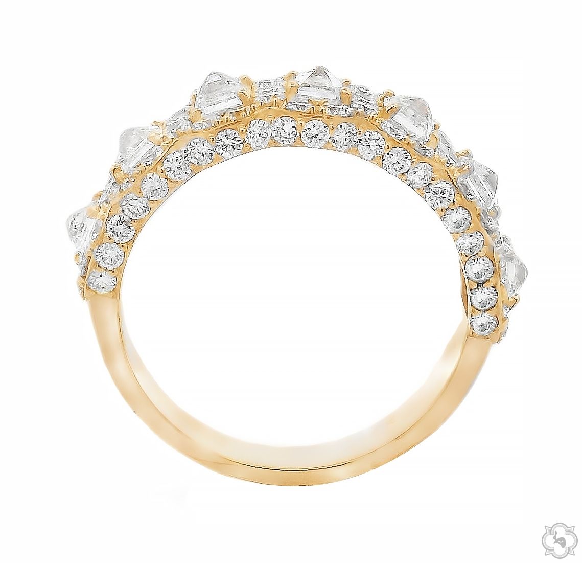 25 Pointer Upside Down Asscher Diamond Band 70833 | TraxNYC