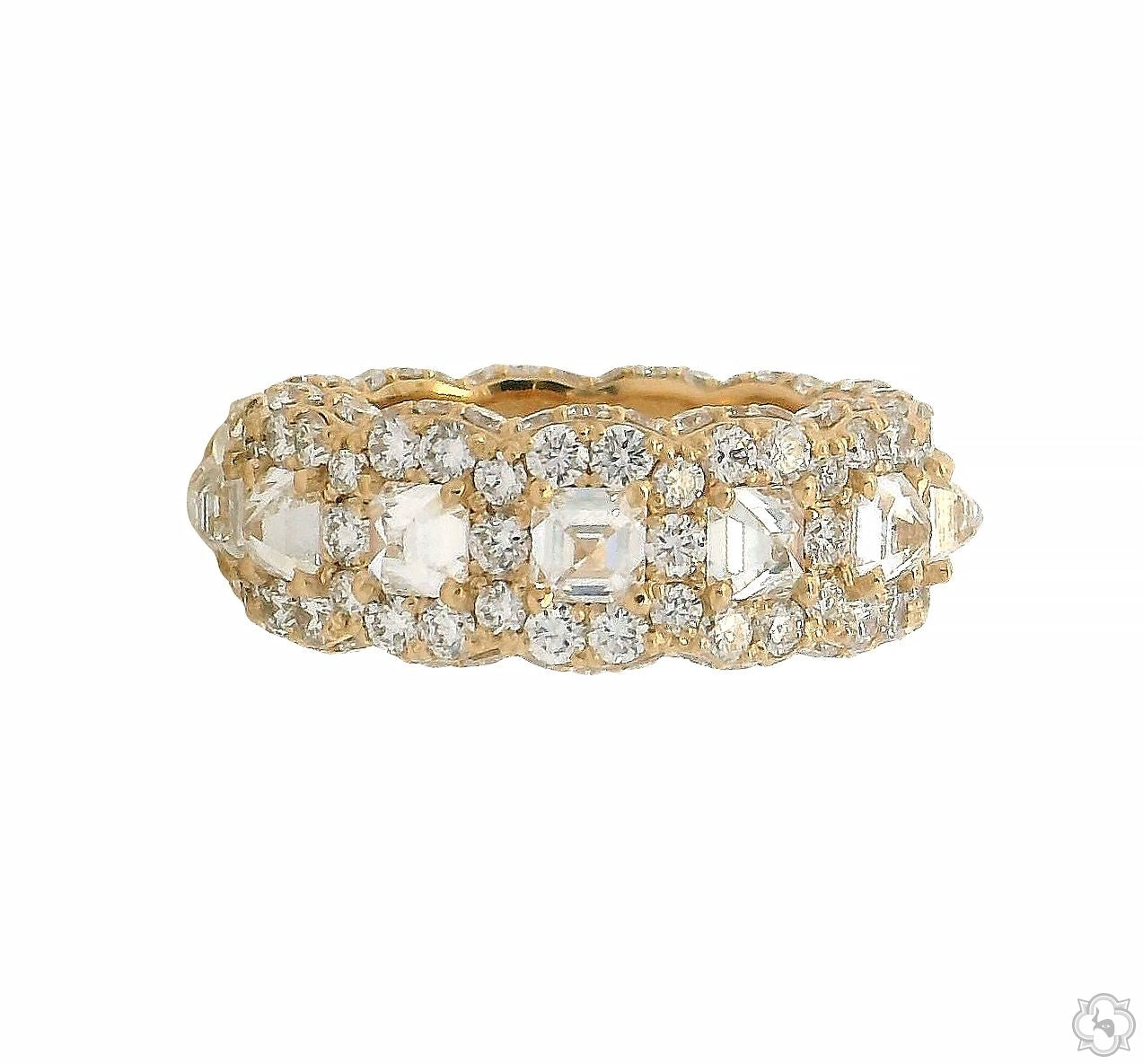 25 Pointer Upside Down Asscher Diamond Eternity Band 70832 | TraxNYC