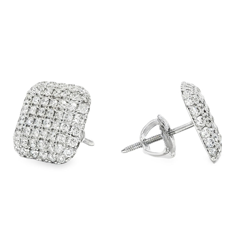 Diamond Pillow Stud Earrings 25603