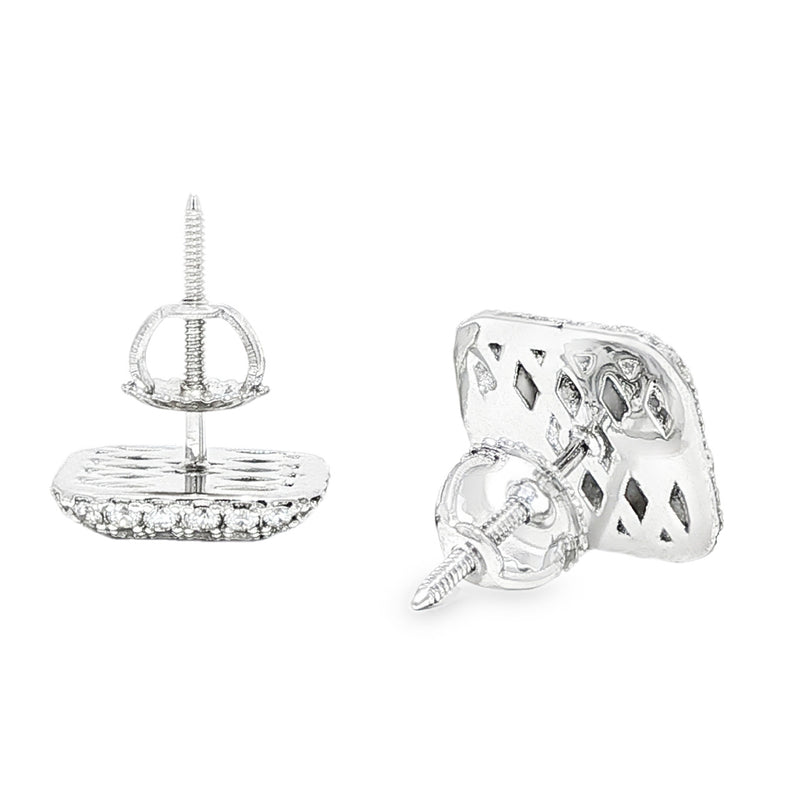 Diamond Pillow Stud Earrings 25603
