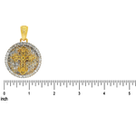 Circular Cross Pendant Set with Emerald Cut 71019