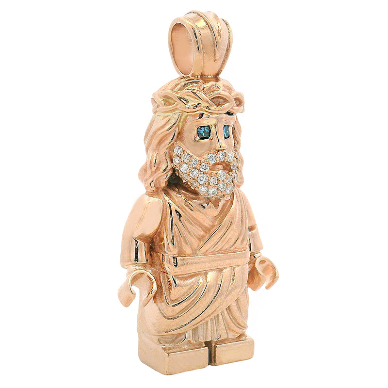 TraxNYC Solid Gold Block Jesus Pendant 70904