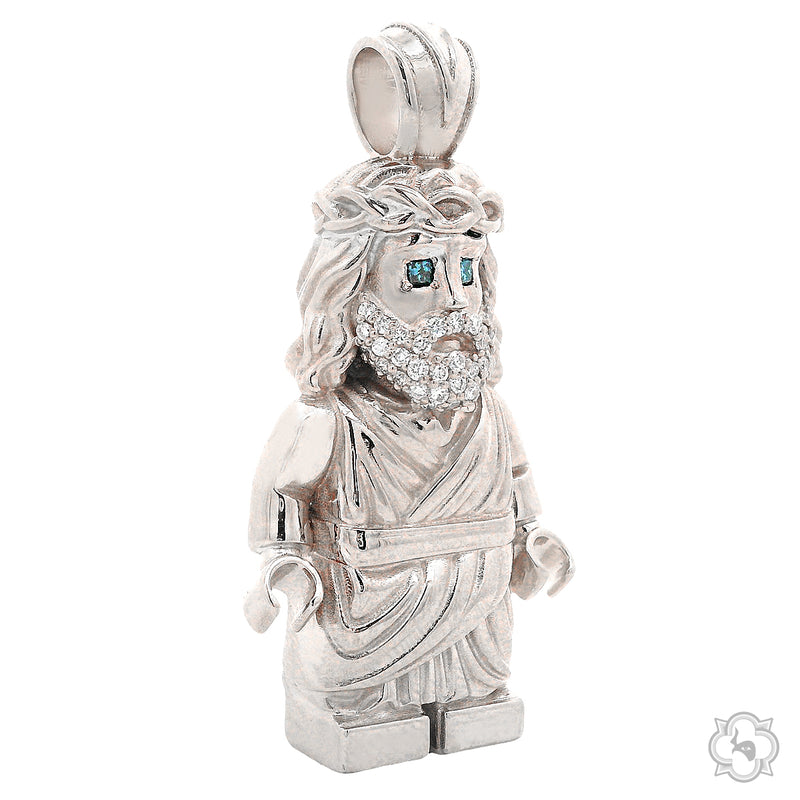TraxNYC Block Jesus Pendant .925 Silver 70914