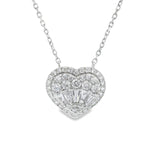 18K Gold Heart Baguette Diamond Necklace 67914 - Image 2