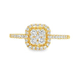 Diamond Cluster Square Halo Engagement Ring 67036