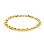 14K Yellow Gold Solid Round Box Link Bracelet 8.75 Inches 4.5mm 70901