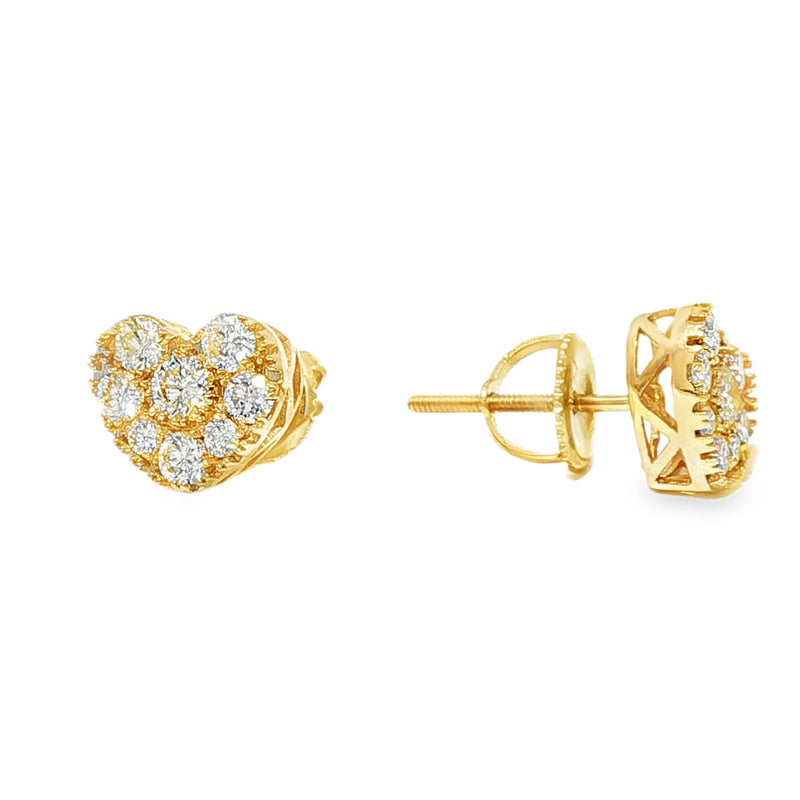 Heart Shape Cluster Diamond Stud Earrings  71115