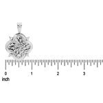 Silver rope chain necklace with intricate floral patterned pendant, limited edition design.