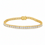 White gold diamond tennis bracelet with secure clasp, sleek and elegant design.