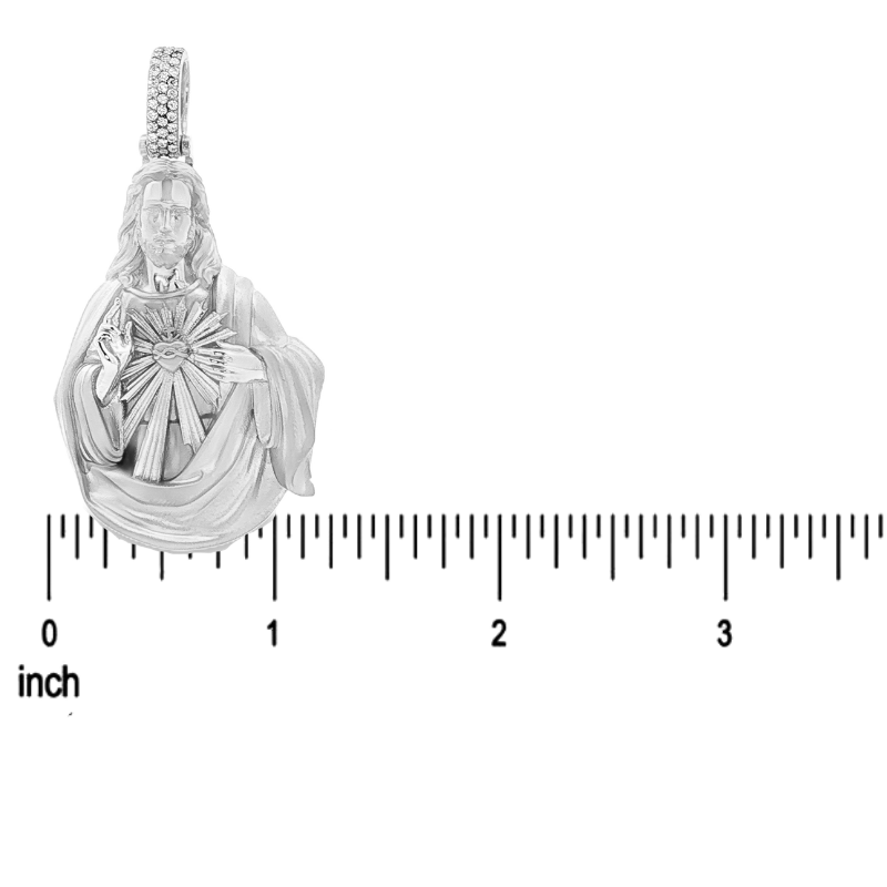 Silver Sacred Heart Jesus Pendant 71114