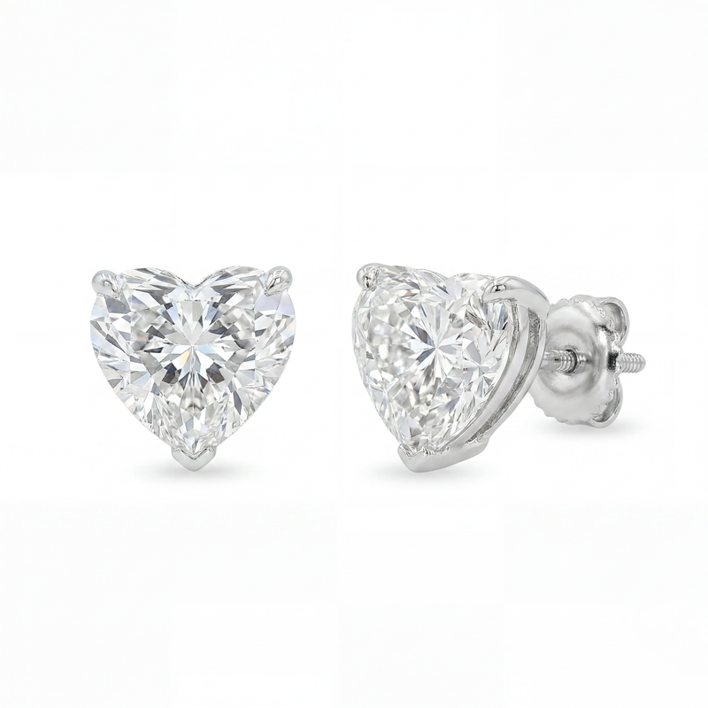 Heart Shape Diamond Stud Earrings 71321