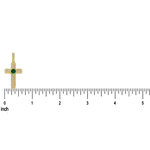 Diamond Pave Cross With Bezel Set Green Emerald Cabochon 71001