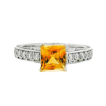 Diamond Citrine Gemstone Ring 44514