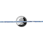 White gold tennis chain necklace with round blue sapphire gemstones, elegant and classic design.