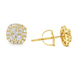 Cushion Cluster Diamond Earrings 71155