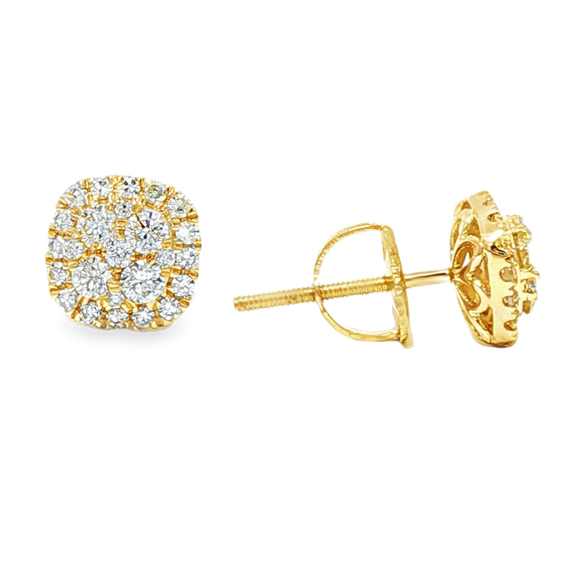 Cushion Cluster Diamond Earrings 71155