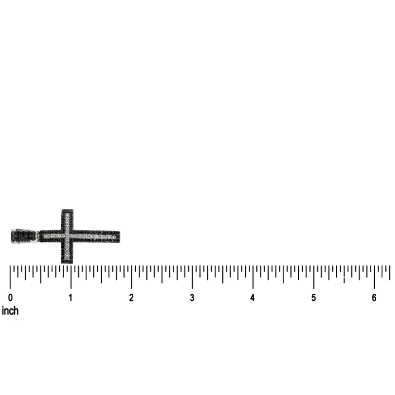 Black and White Diamond Cross Crucifix 26331