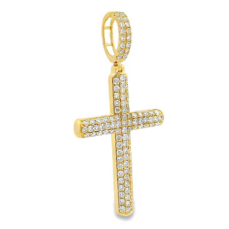 14K Gold Diamond Cross Pendant 65952
