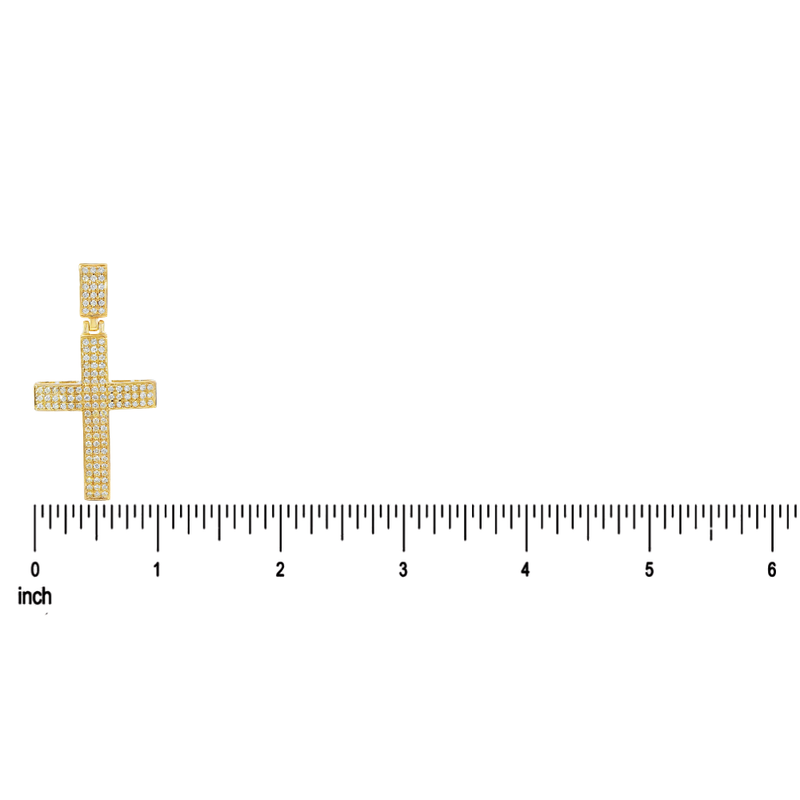 14K Gold Diamond Cross Pendant, view 7