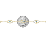 Evil Eye Bracelet With Blue & White Diamonds