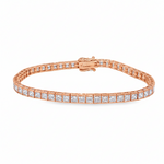White gold diamond tennis bracelet with secure clasp, sleek and elegant design.
