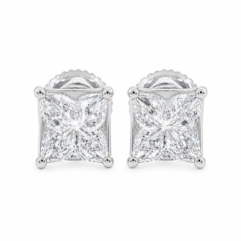 2 Ctw Clover-Cut Diamond Studs 70678