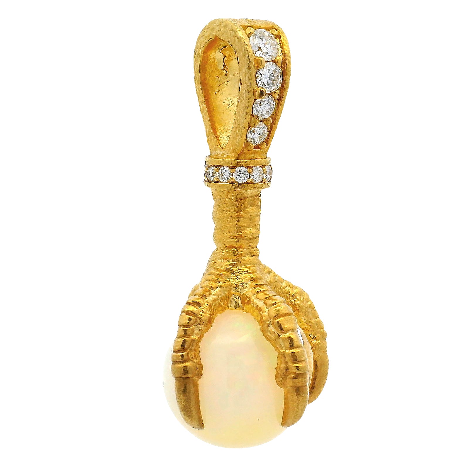 14k Gold Eagle Claw Opal Pendant 70966 | TraxNYC