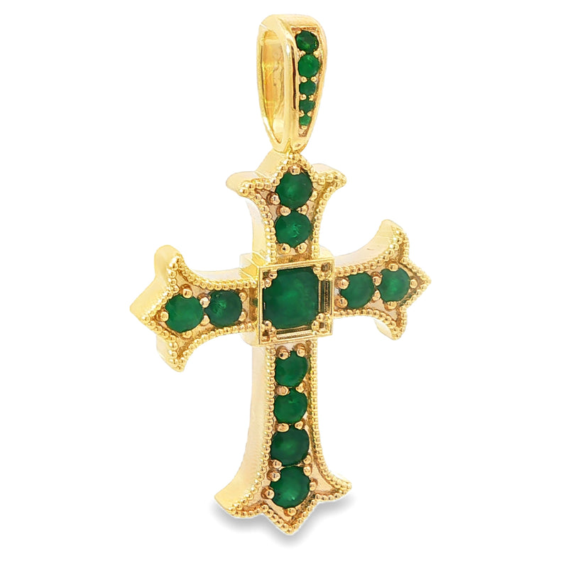Imperial Emerald Cross Pendant Medium 71190
