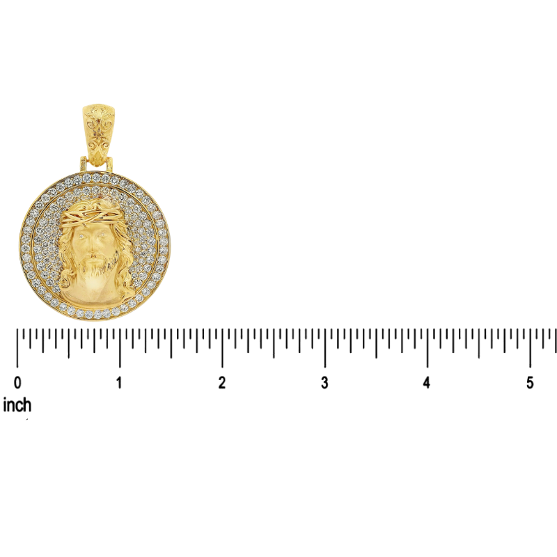 Circular Pendant With Jesus Head Set 71008