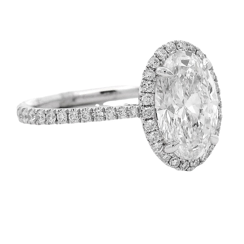 Oval Halo Diamond Engagement Ring in 14K gold, view 2