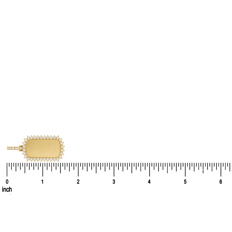 14k Yellow Gold Customizable Dog Tag Pendant 64643