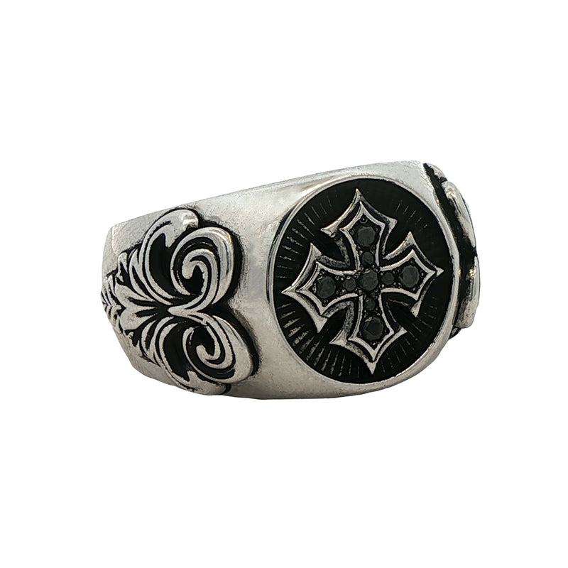 .925 Silver Antique Cross Ring 70895