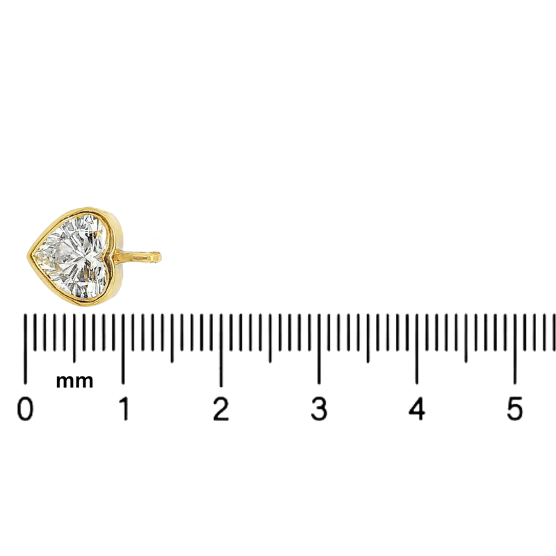 14K Gold Heart Lab-Grown Diamond Bezel Pendant, photo 8 of 9