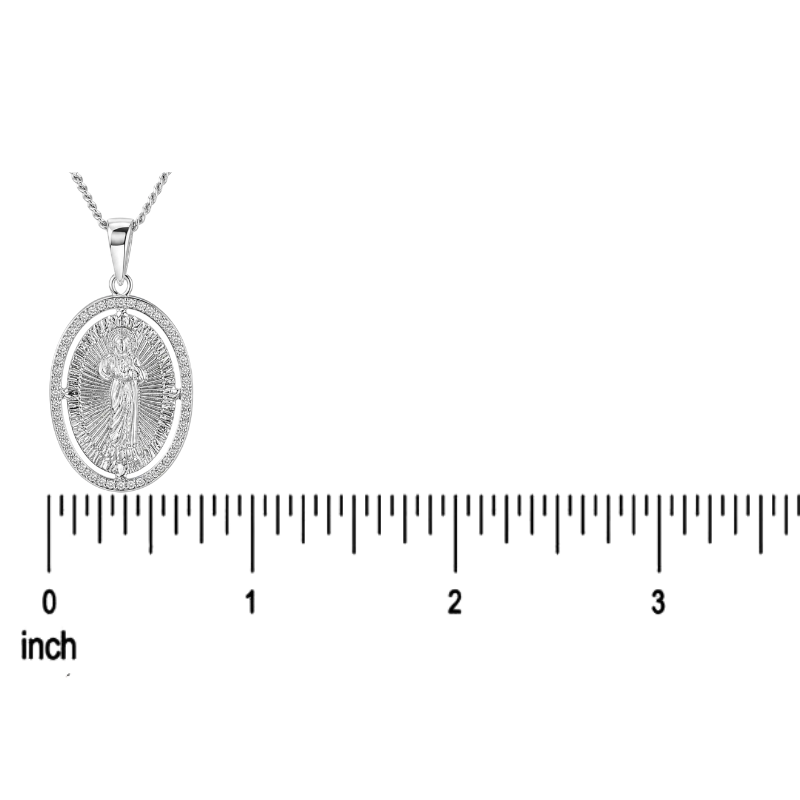 LIMITED Prong Diamond Jesus Pendant & Moon cut chain  71403