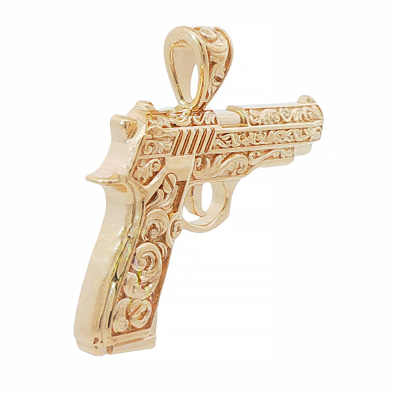 14K Floral Pistol Pendant 71176