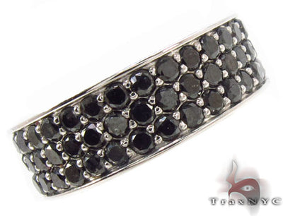 3 Row Black Diamond Ring 2 33425 - Image 1