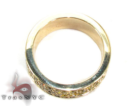 10K Gold 3 Row Canary Color Diamond Ring 2, photo 4 of 7