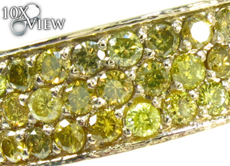 3 Row Canary Color Diamond Ring 24664 - Image 3