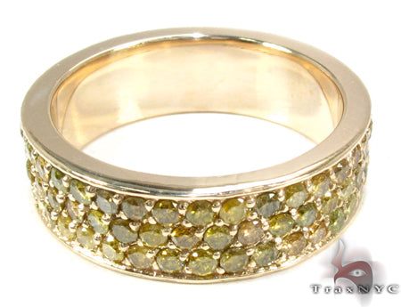 3 Row Canary Color Diamond Ring 24664 - Image 5