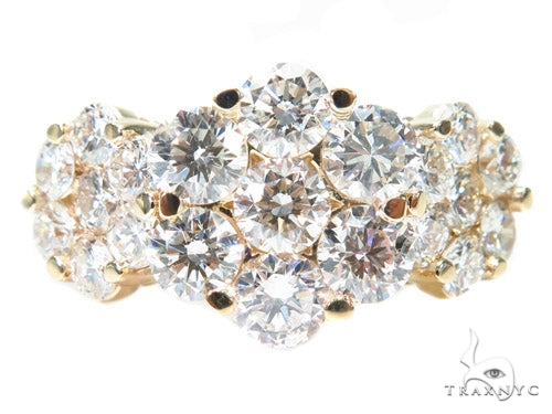 3 Row Chrysanthemum Diamond Ring 40827 - Image 2