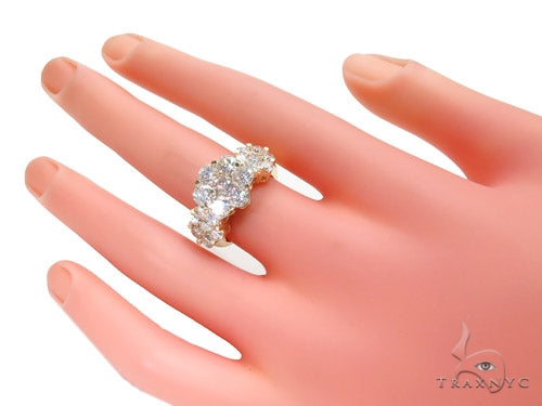 3 Row Chrysanthemum Diamond Ring 40827 - Image 7