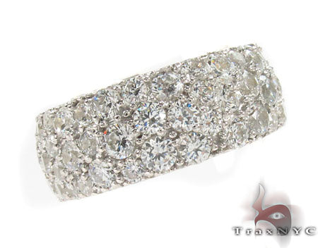 14K Gold 3 Row Pave Diamond Ring, photo 4 of 7