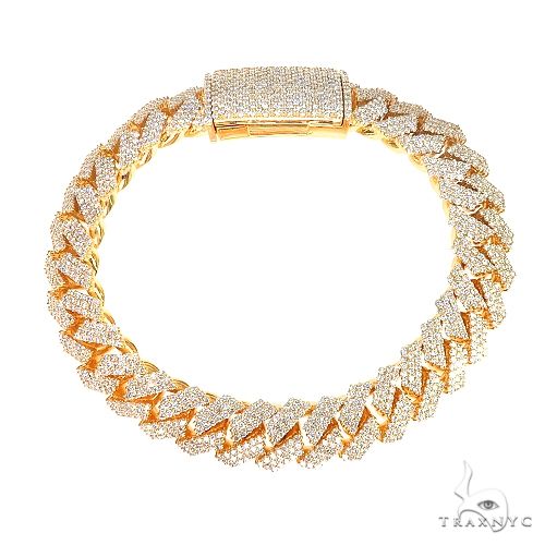 3 Row Prong Set Diamond Cuban Bracelet 69872 - Image 2