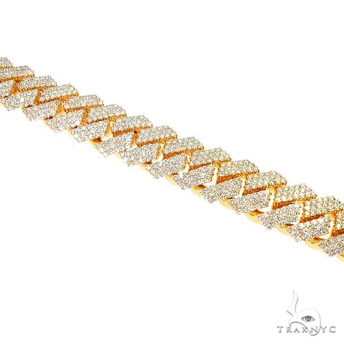 3 Row Prong Set Diamond Cuban Bracelet 69872 - Image 4