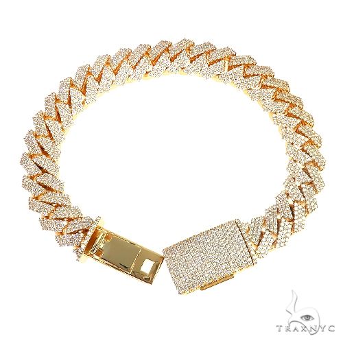 3 Row Prong Set Diamond Cuban Bracelet 66887 - Image 3